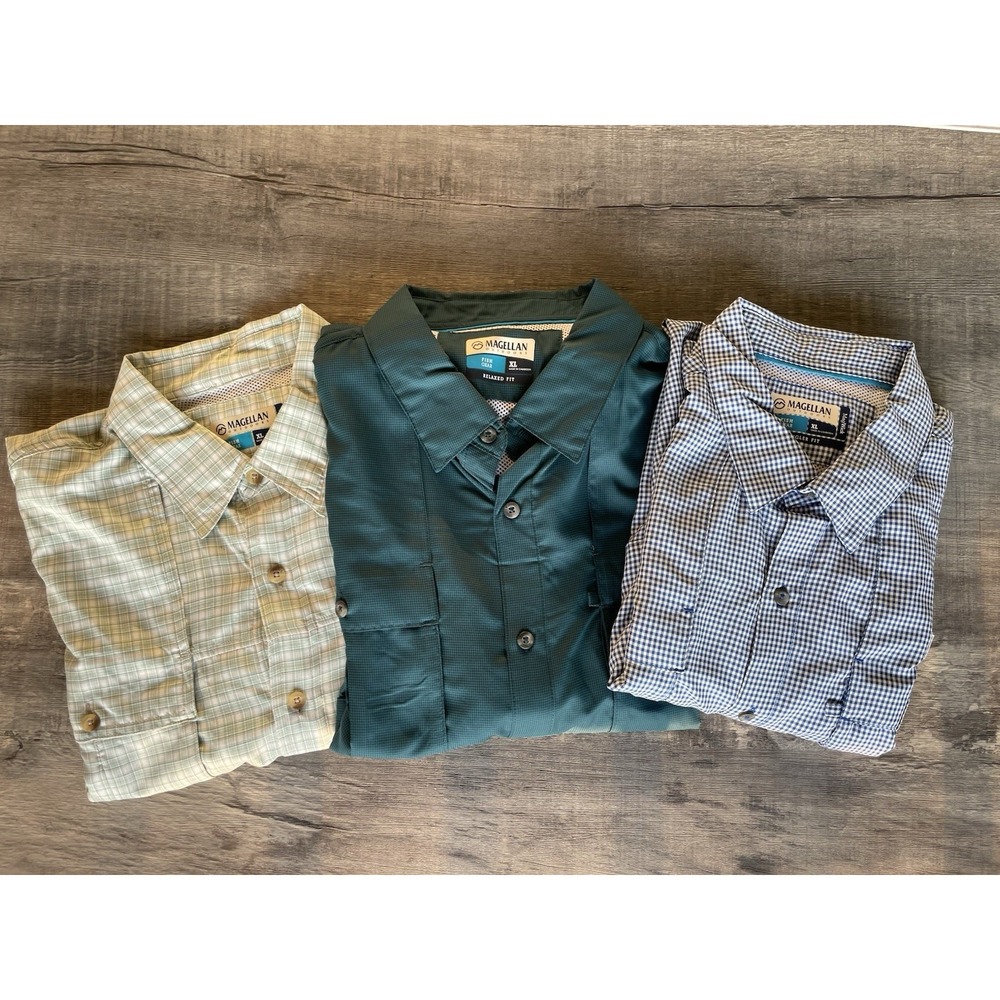 Lot of 3 Magellan Fishing shirts NWT Fish, boats XL